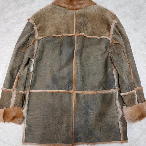 Vintage J.J.G Men's Pony Calfskin Leather Coat Jacket in a light Brown Tan M - Picture 5 of 13